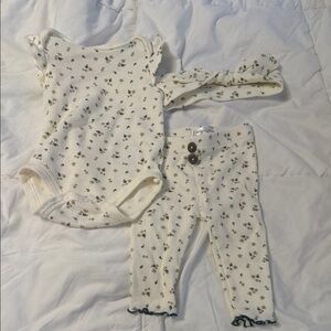 Floral Cream Kids Matching Set